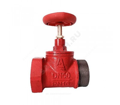Клапан пожарн чугун КПЧП 50-1 Ду50 Ру16 ВР/НР прям (8) Апогей 110033