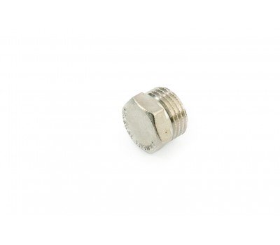 Заглушка латунь никель Ду1/2" НР (300/10) General Fittings 260040N040000A